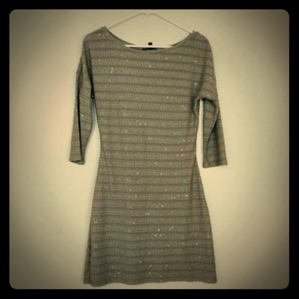 Express 3/4 sleeve mini dress with sequins